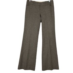 The Limited Drew Fit Brown Wool Blend Slacks Pant Size 2 Pinstripe Flared Leg